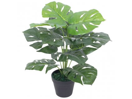 Umělá rostlina monstera s květináčem 45 cm zelený