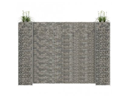 Gabionový truhlík ve tvaru písmene H ocelový drát 260x40x180 cm