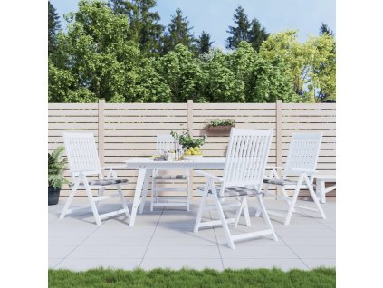 Podušky na zahradní židli 4 ks šedé kárované 50x50x4 cm oxford 314072