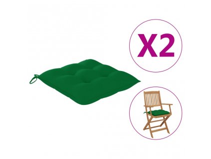 Podušky na židli 2 ks zelené 40 x 40 x 7 cm látka oxford