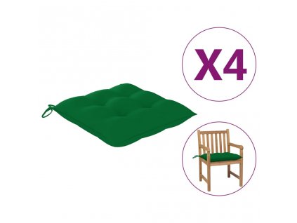 Podušky na židli 4 ks zelené 50 x 50 x 7 cm látka oxford