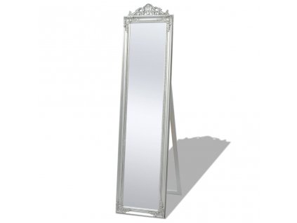 Volně stojící zrcadlo barokní styl 160 x 40 cm stříbrné