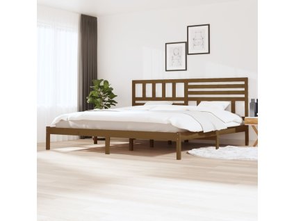 Rám postele medově hnědý masivní borovice 200 x 200 cm 3101046