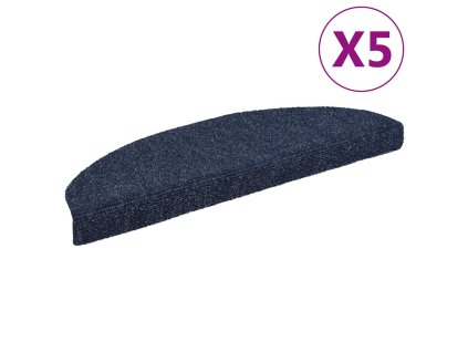 Schodové rohože samolepicí 5 ks 65 x 21 x 4 cm modré, půlkulaté, velké 149708