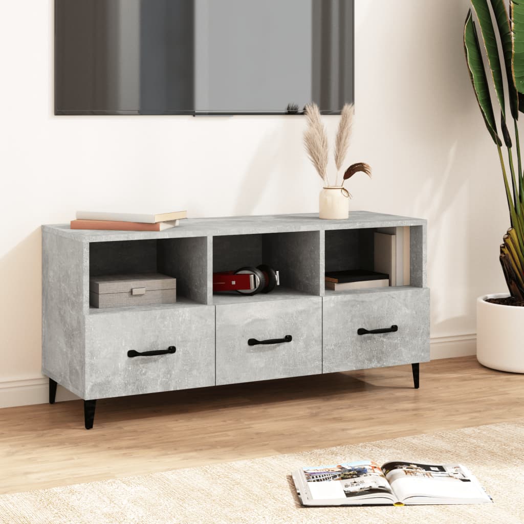 TV skříňka betonově šedá 102 x 35 x 50 cm kompozitní dřevo 812613