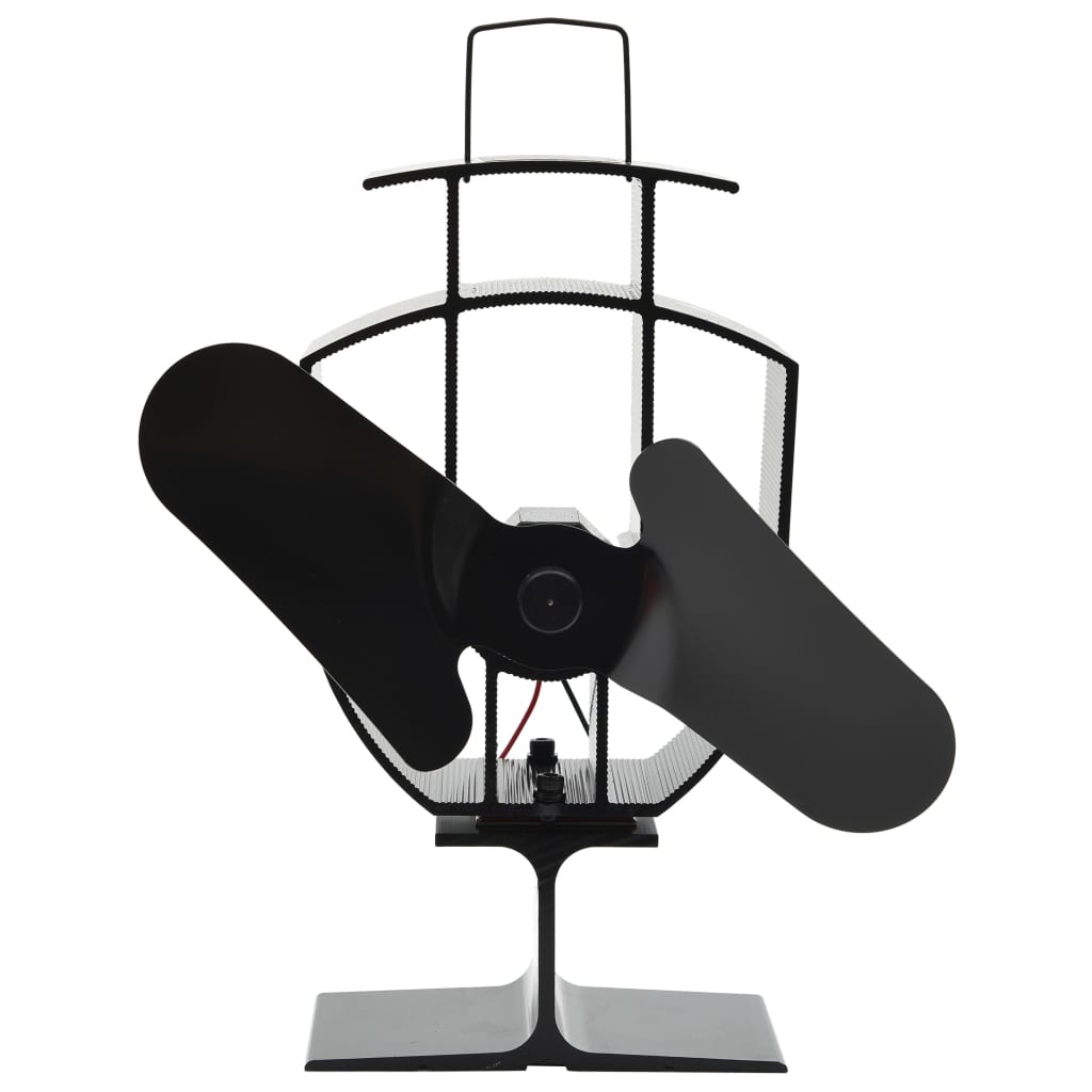 Teplem poháněný ventilátor na kamna 2 lopatky černý 51235
