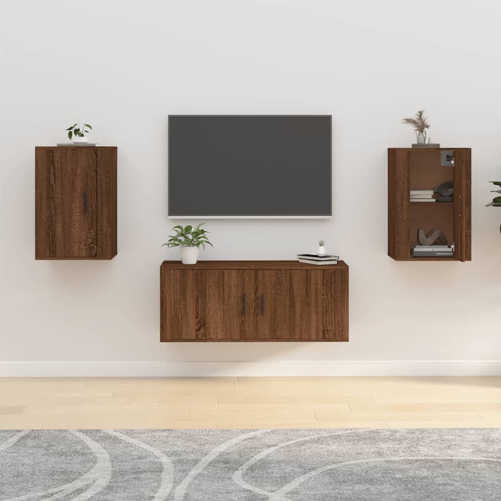 Nástěnné TV skříňky 2 ks hnědý dub 40 x 34,5 x 60 cm 816671