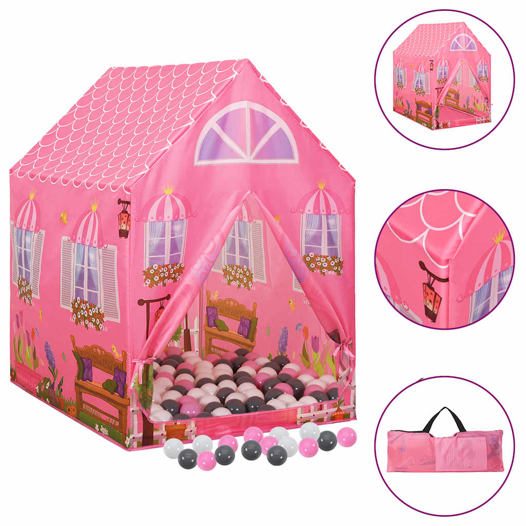 Dětský stan na hraní s 250 míčky růžový 69 x 94 x 104 cm 3107750