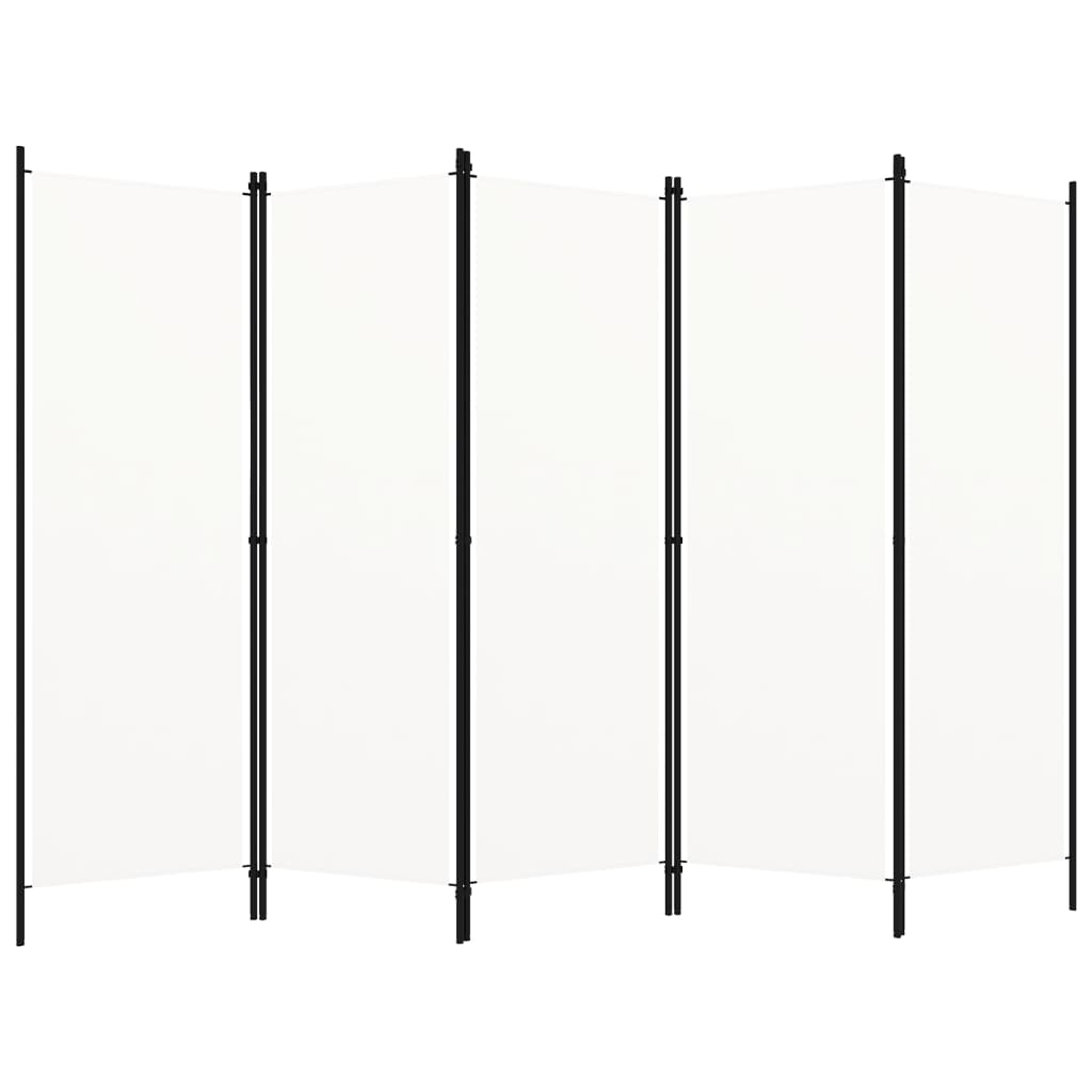 5dílný paraván bílý 250 x 180 cm 320723