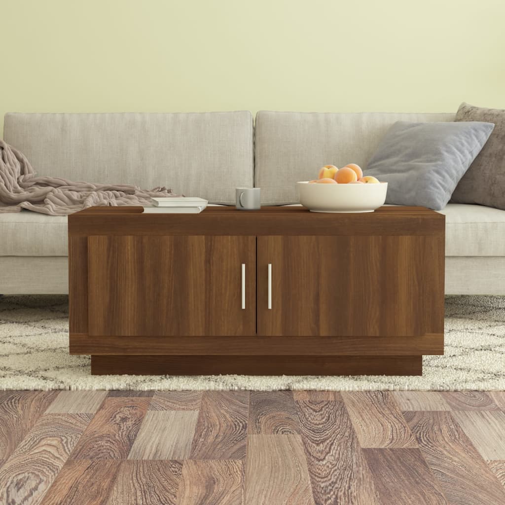 Konferenční stolek hnědý dub 102 x 50 x 45 cm kompozitní dřevo 817233
