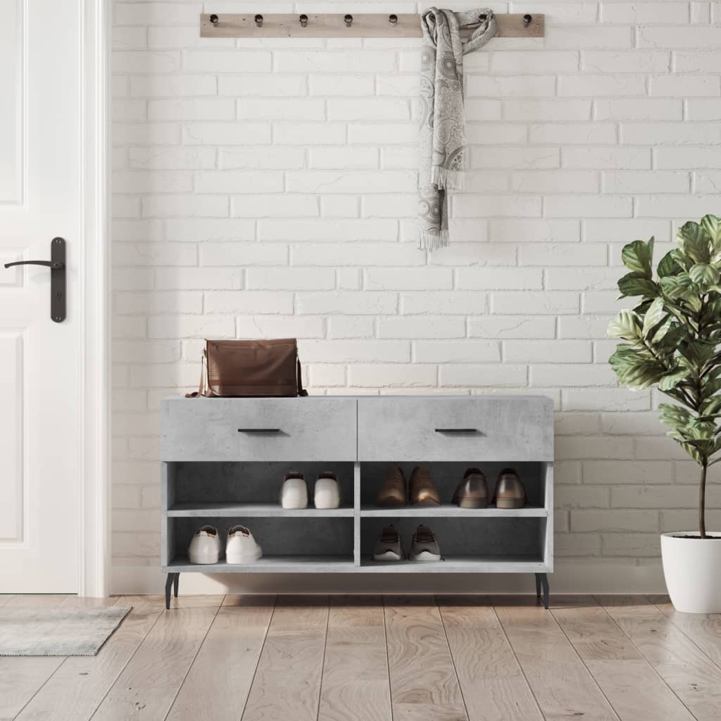 Botník betonově šedý 102 x 35 x 55 cm kompozitní dřevo 829760