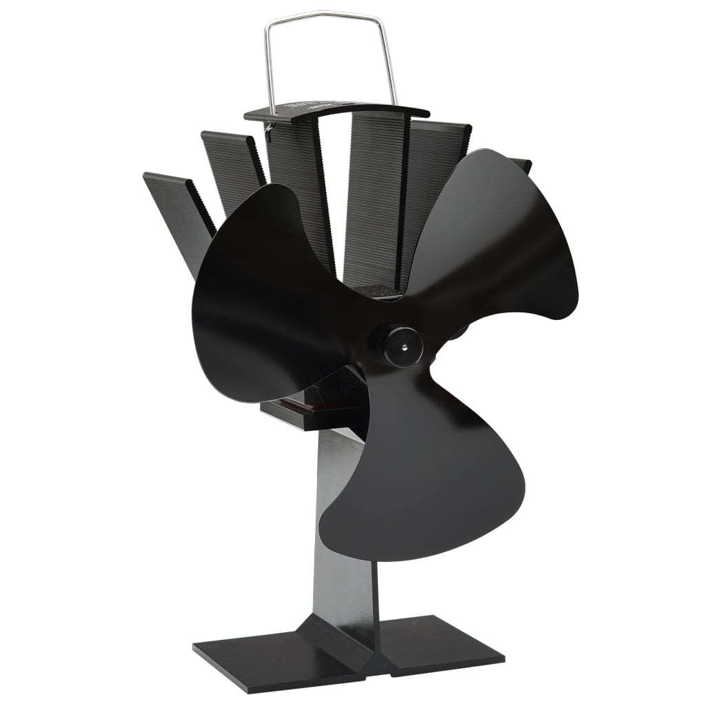 Teplem poháněný ventilátor na kamna 3 lopatky černý 51240