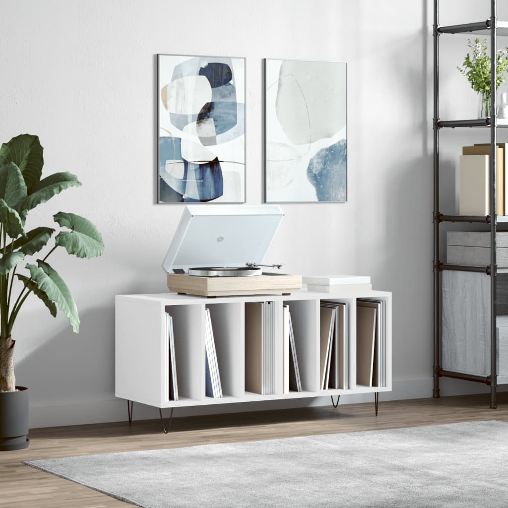 Skříňka na LP desky bílá 100 x 38 x 48 cm kompozitní dřevo 831748