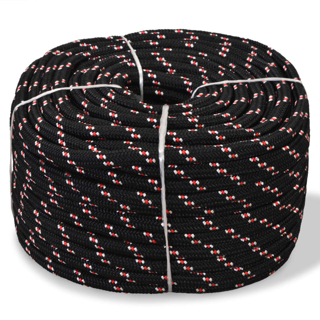 Námořní lodní lano z polypropylenu 16 mm 50 m černé 143813