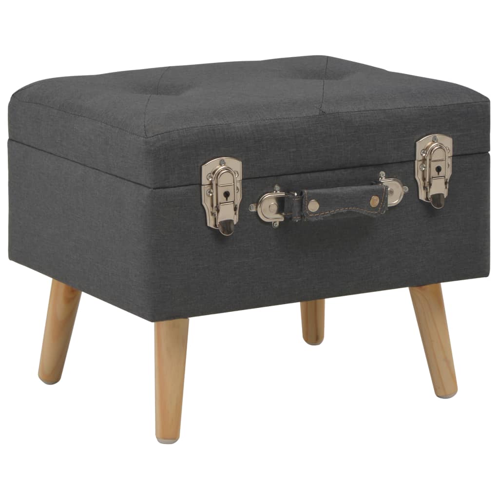 Stolička s úložným prostorem 40 cm tmavě šedá textil 247520