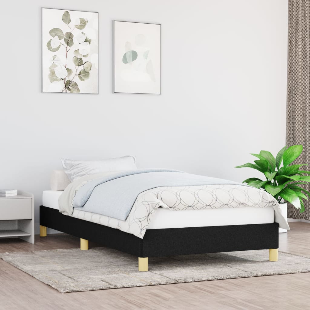 Rám postele bez matrace černý 100 x 200 cm textil 346796