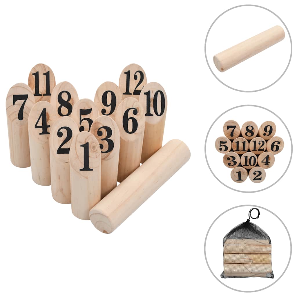 Kubb s čísly herní set dřevěný 91804