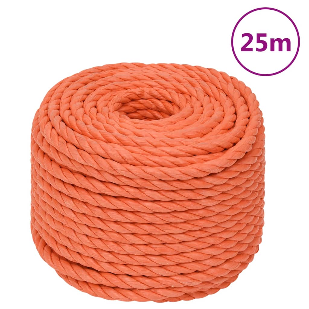 Pracovní lano oranžové 10 mm 25 m polypropylen 152933