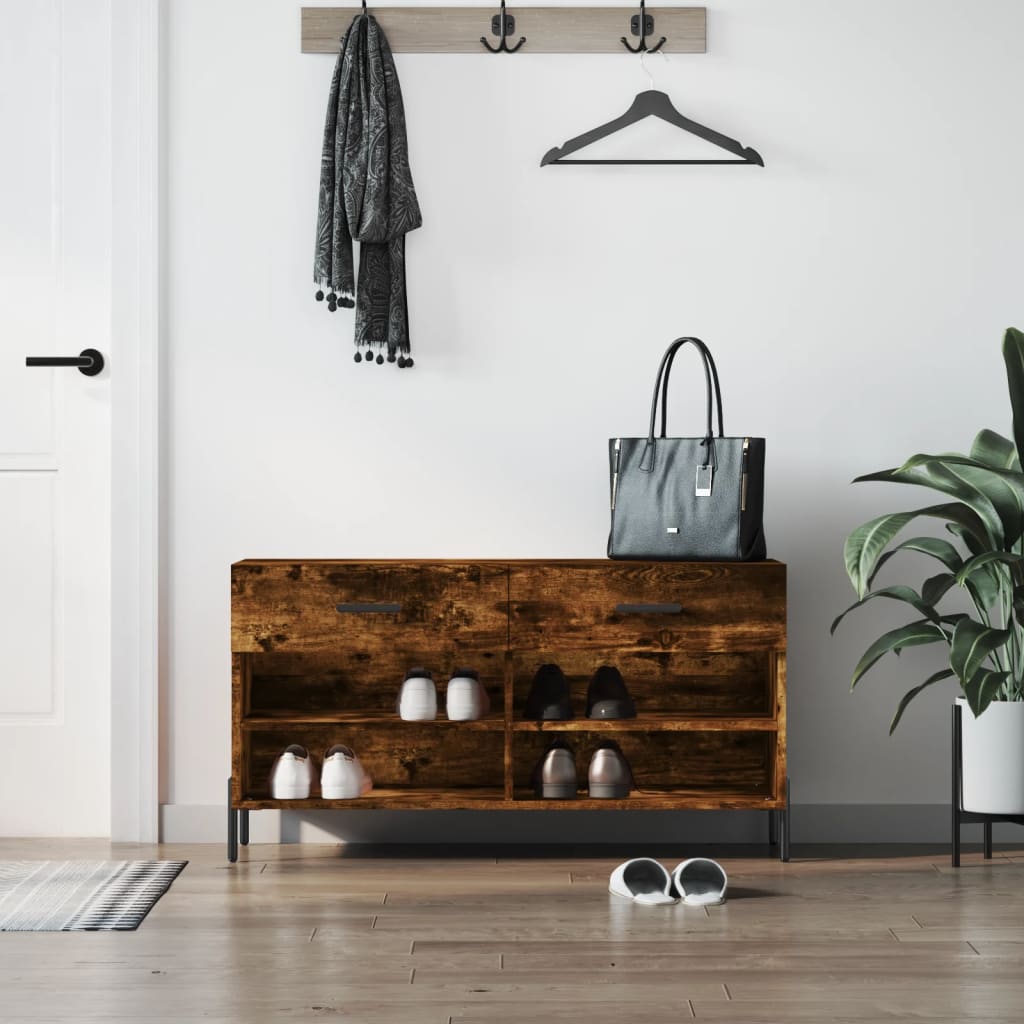 Botník kouřový dub 102 x 35 x 55 cm kompozitní dřevo 829753