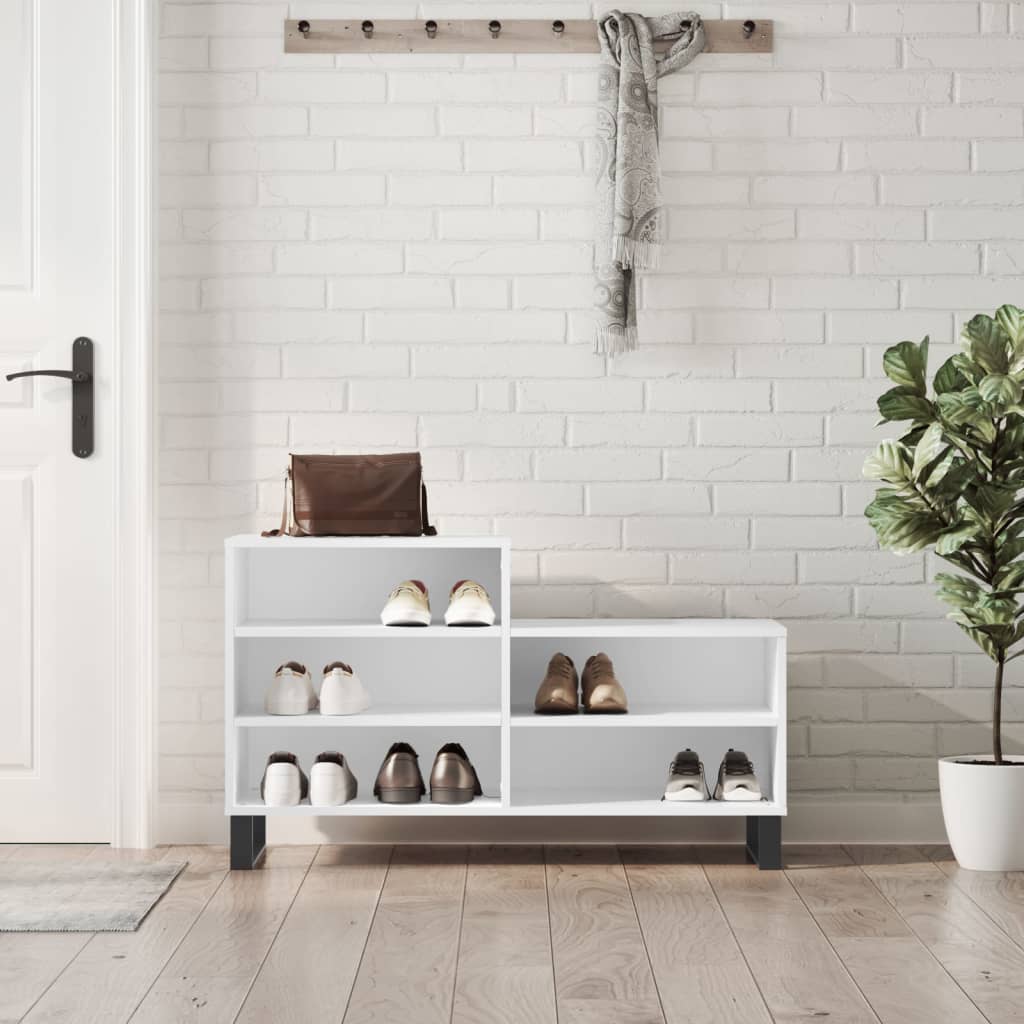 Botník bílý 102x36x60 cm kompozitní dřevo 831396