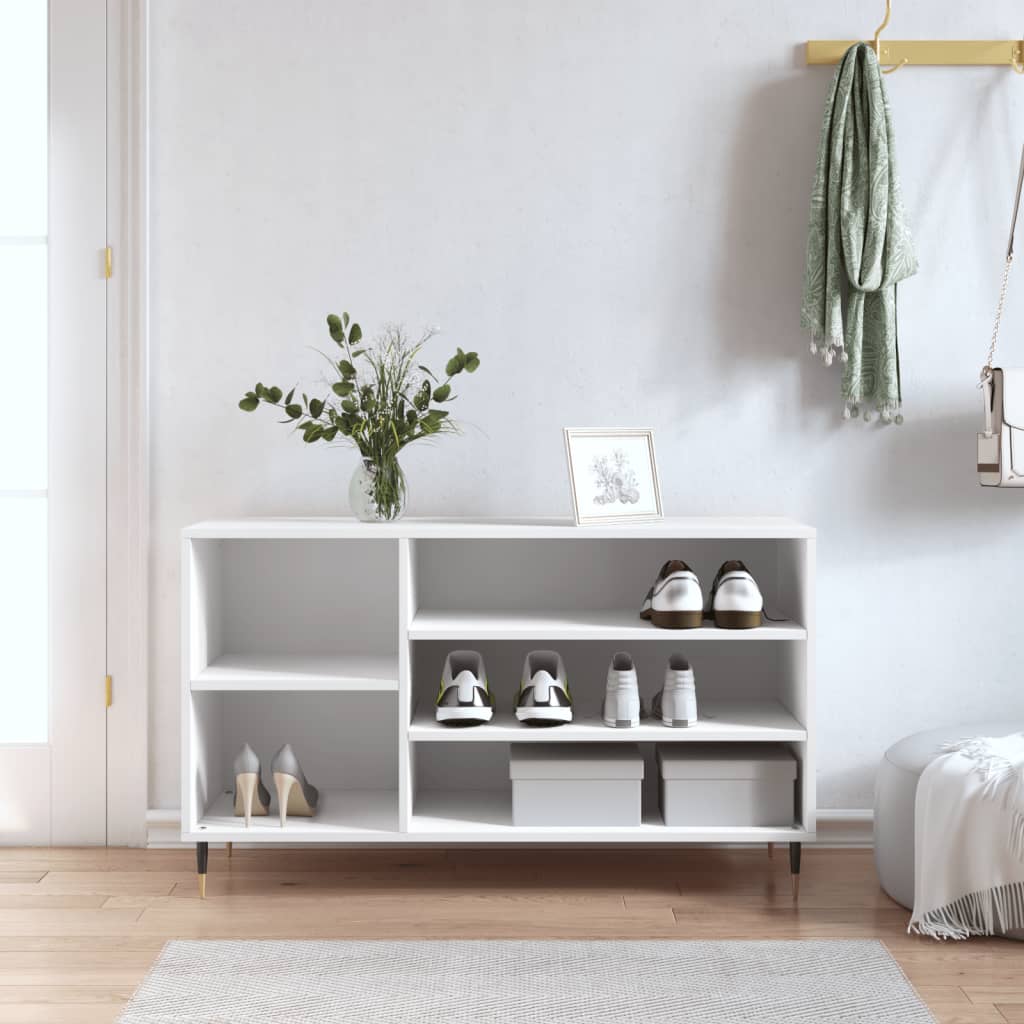 Botník bílý 102x36x60 cm kompozitní dřevo 831404