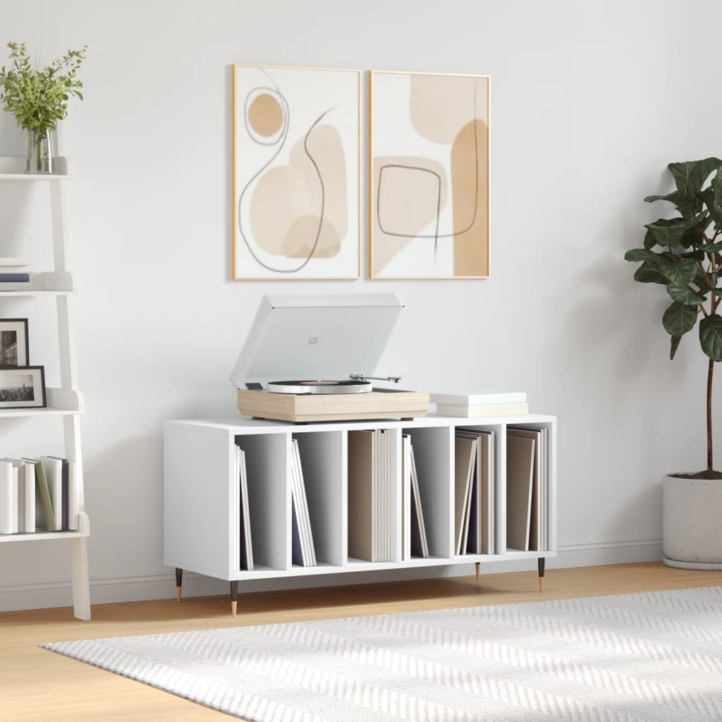 Skříňka na LP desky bílá 100 x 38 x 48 cm kompozitní dřevo 831740