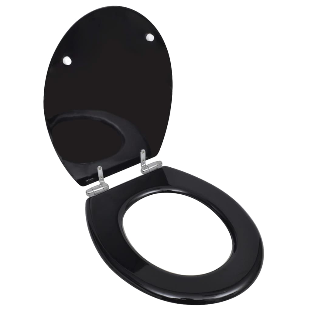 WC sedátko s funkcí pomalého sklápění MDF prostý design černé 140799