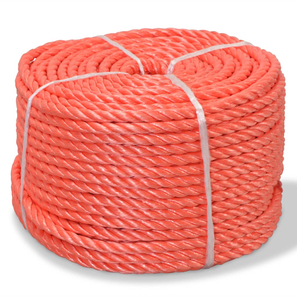 Kroucené lano z polypropylenu 12 mm 250 m oranžové 143836