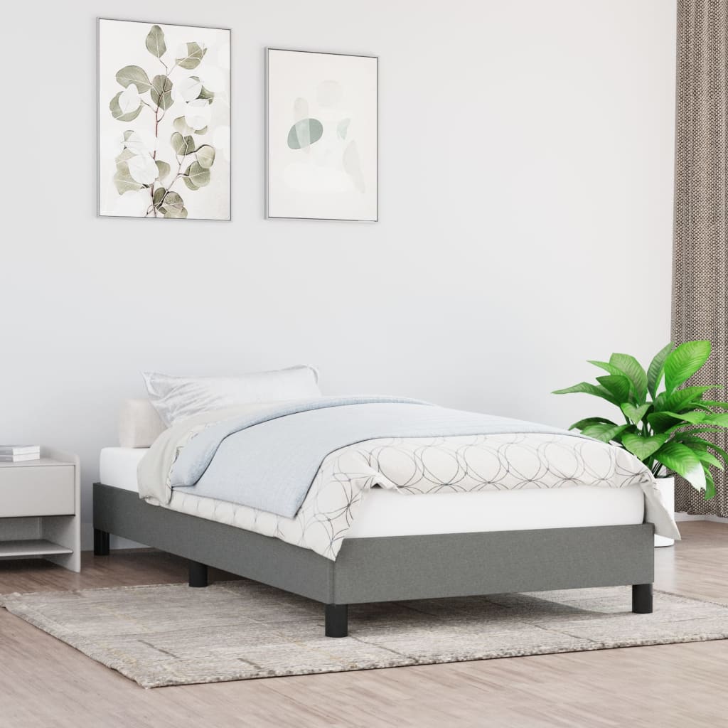 Rám postele bez matrace tmavě šedá 80 x 200 cm textil 346673
