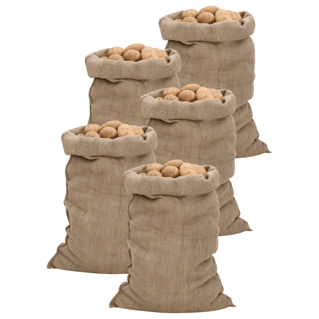 Jutové pytle 5 ks 60 x 105 cm 100% juta 340 g/m² 155783