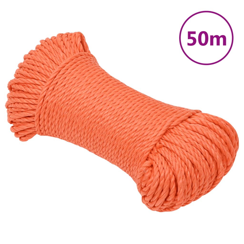 Pracovní lano oranžové 3 mm 50 m polypropylen 152919