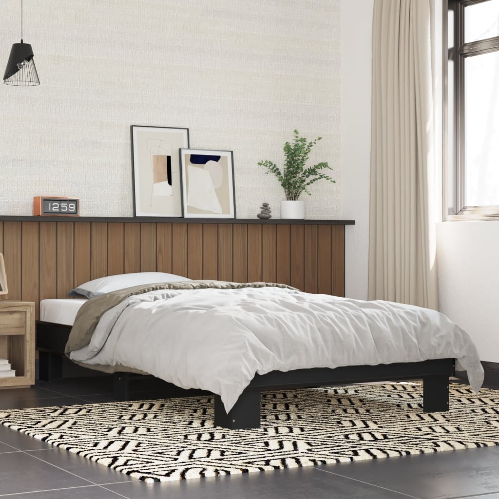 Rám postele černý 75 x 190 cm kompozitní dřevo a kov 845877