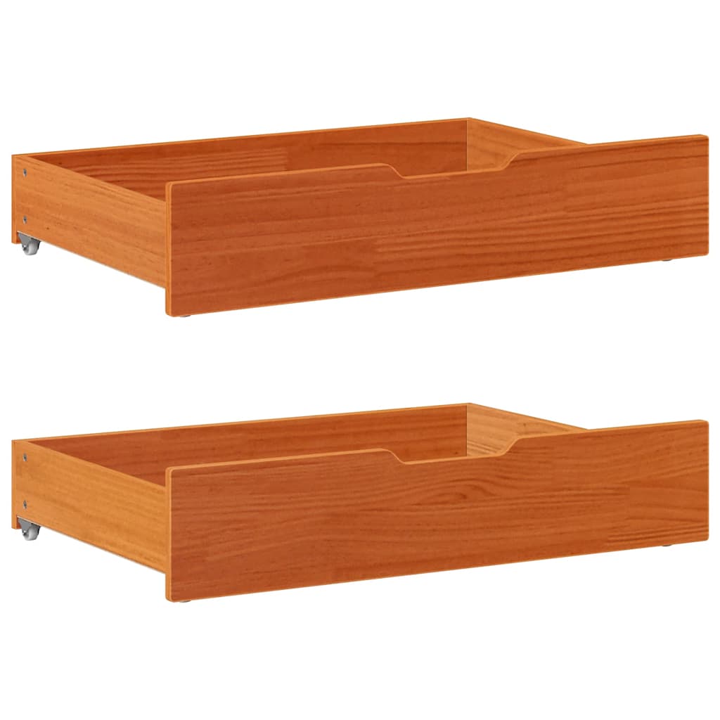 Zásuvky pod postel 2 ks voskově hnědé 80x55x17cm masiv borovice 850931