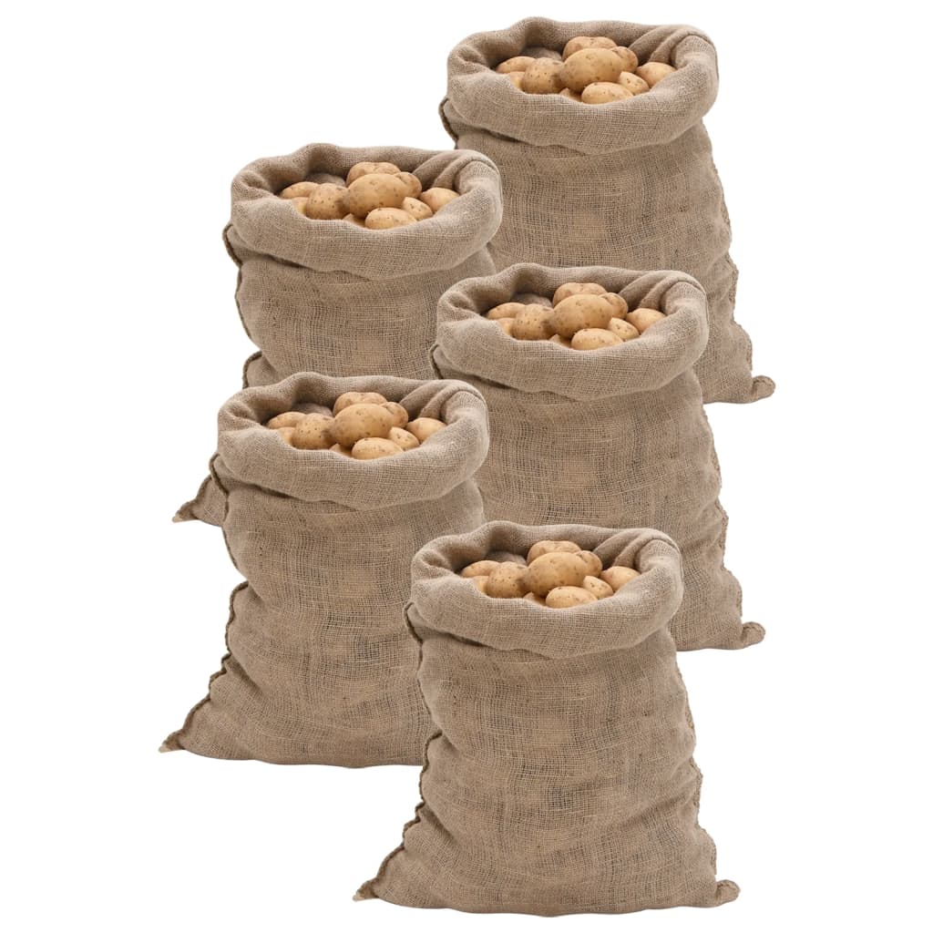Jutové pytle 5 ks 60 x 105 cm 100% juta 220 g/m² 155777