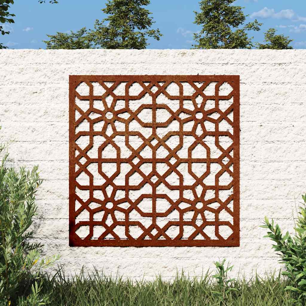 Zahradní nástěnná dekorace 55 x 55 cm corten Maurský design 824478
