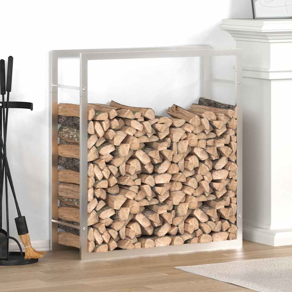 Stojan na palivové dřevo 80x28x86 cm nerezová ocel 357862