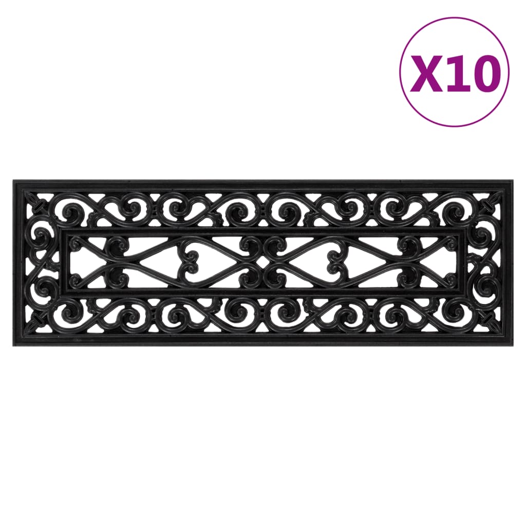 Nášlapy na schody 10 ks 25 x 75 cm guma 155629
