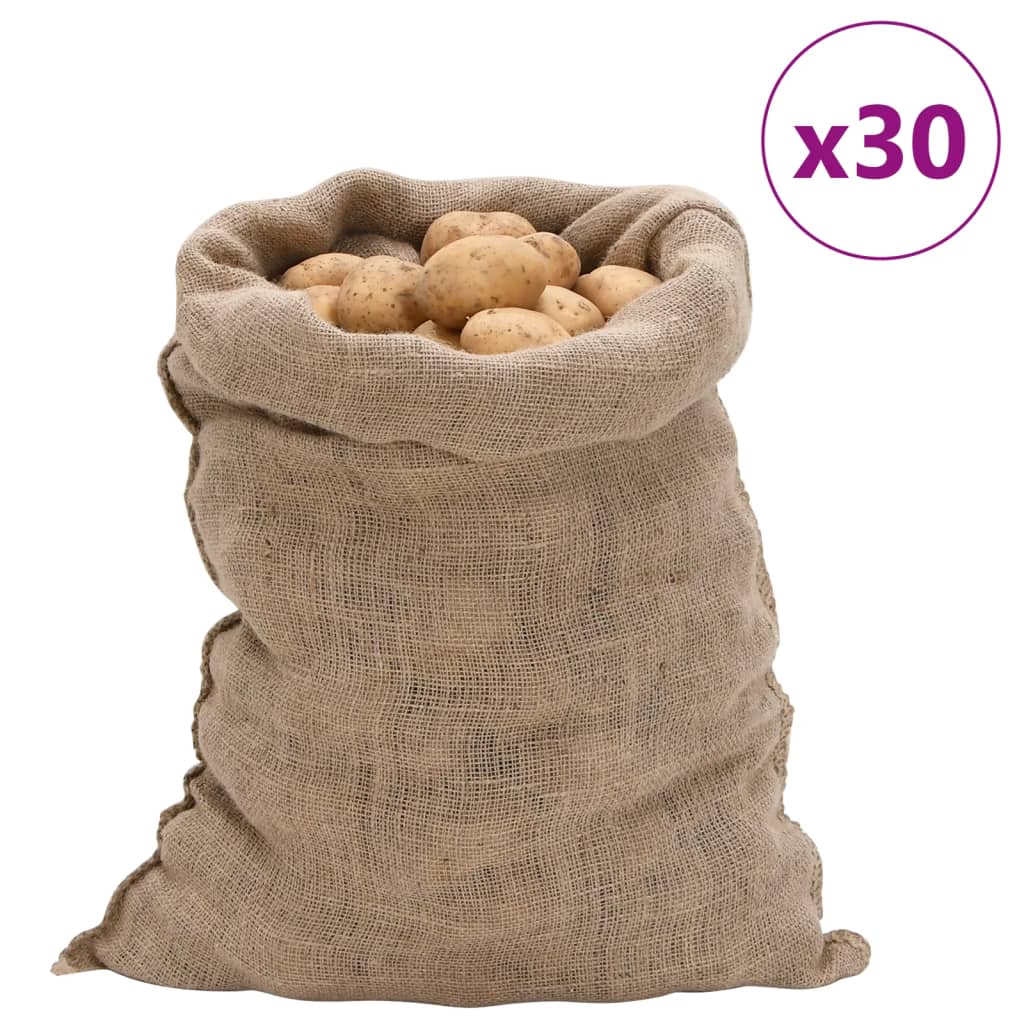 Jutové pytle 30 ks 60 x 105 cm 100 % juta 220 g/m² 155805