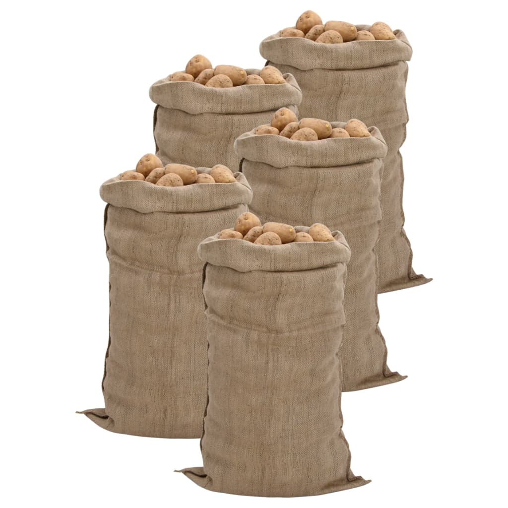 Jutové pytle 5 ks 65 x 135 cm 100% juta 340 g/m² 155785