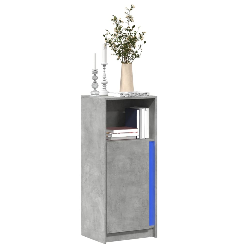 Příborník LED betonově šedý 42,5 x 34 x 100 cm kompozitní dřevo 852155