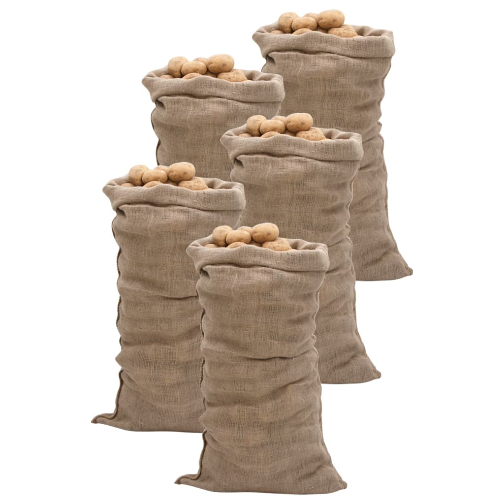 Jutové pytle 5 ks 65 x 135 cm 100% juta 220 g/m² 155779