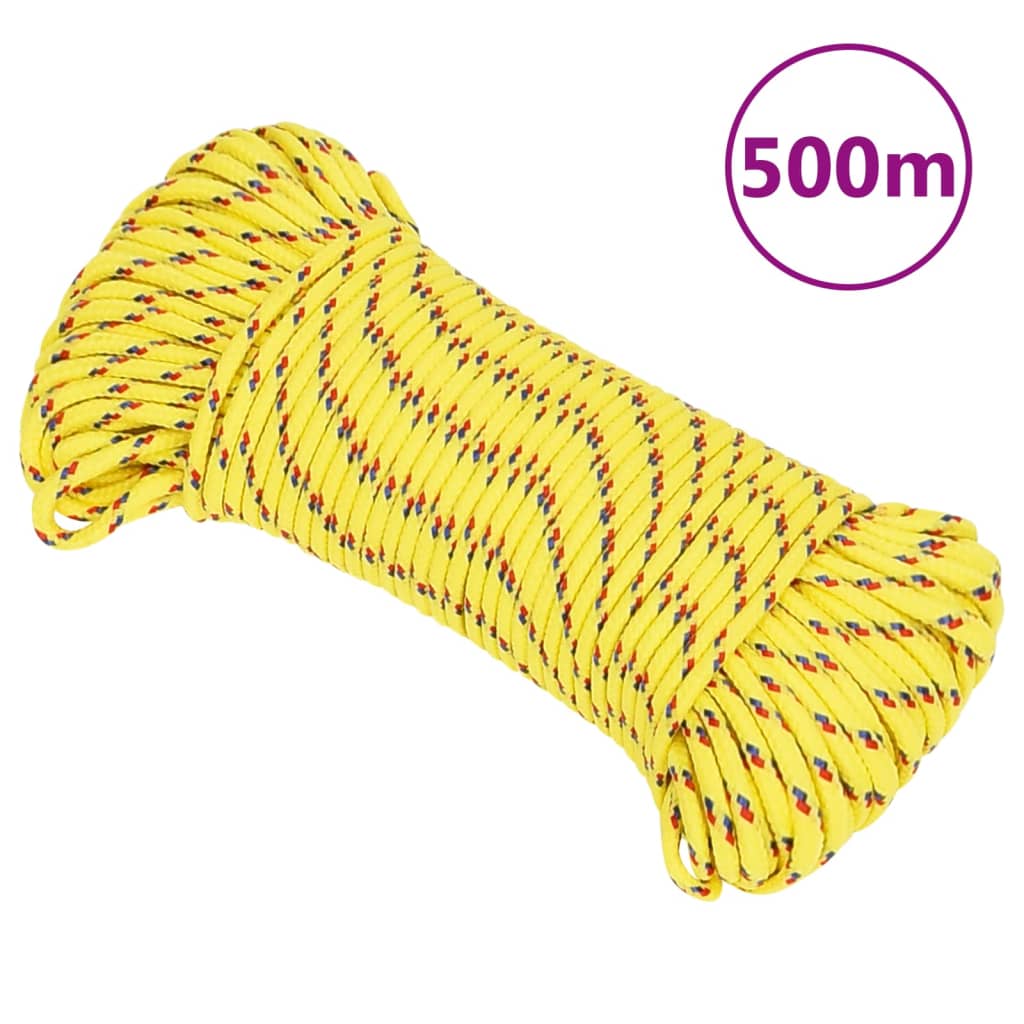 Lodní lano žluté 5 mm 500 m polypropylen 152601