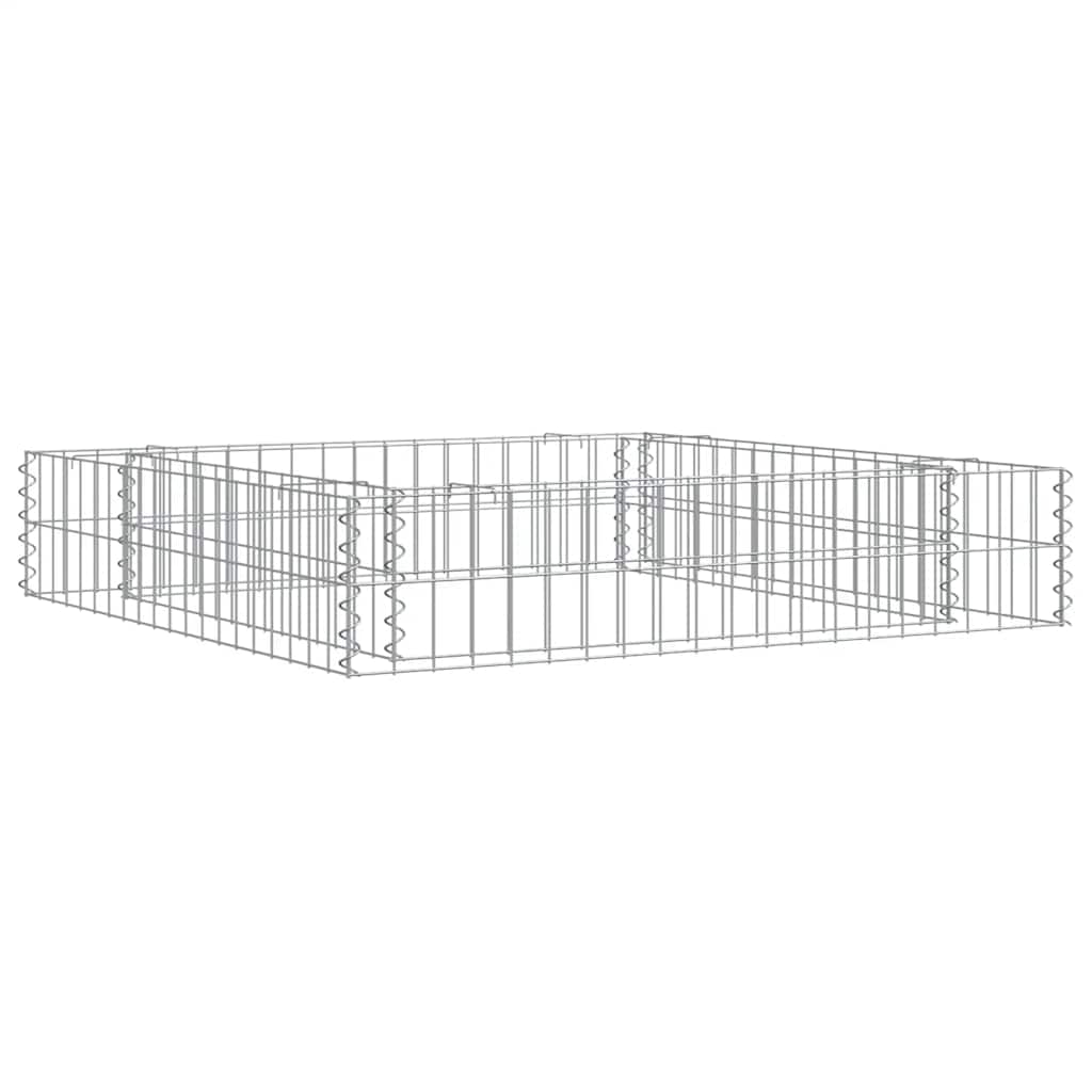 Gabionový vyvýšený záhon pozinkovaná ocel 100 x 100 x 20 cm 151311
