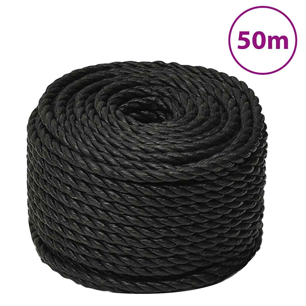 Pracovní lano černé 10 mm 50 m polypropylen 153012