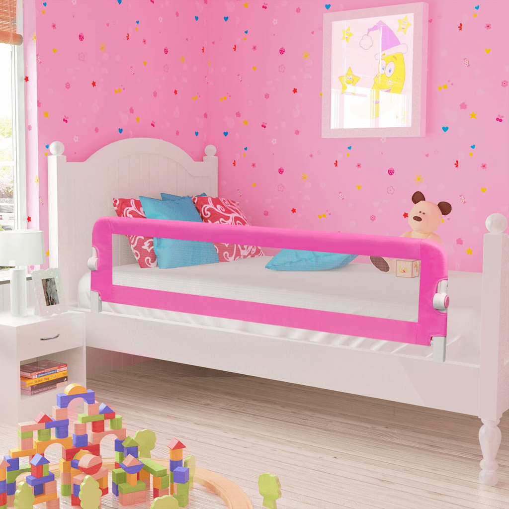 Bezpečnostní zábrana k postýlce 150 x 42 cm růžová 10102
