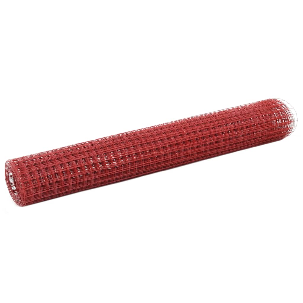 Pletivo ke kurníku ocel PVC vrstva 10 x 1 m červené 143660