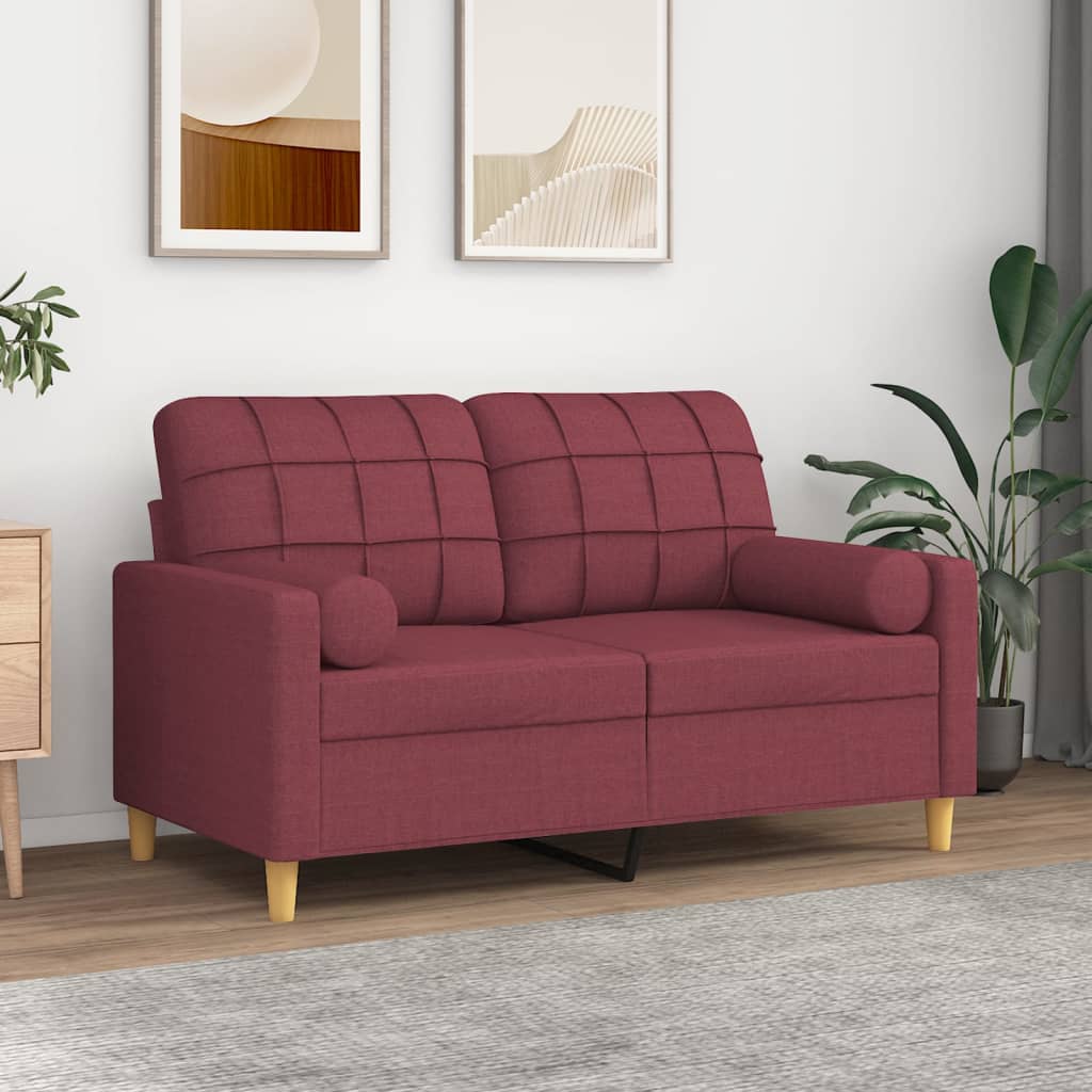 Dekorační polštáře 2 ks vínové Ø 15 x 50 cm textil 349507