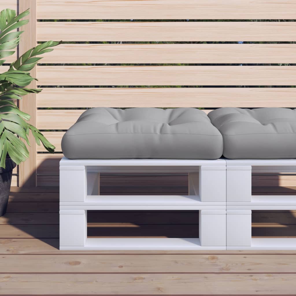 Poduška na palety šedá 60 x 60 x 12 cm textil 360448