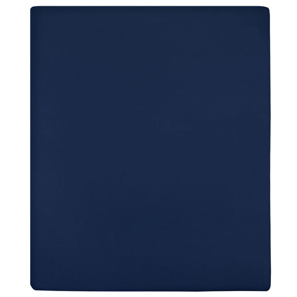 Jersey prostěradla 2 ks námořnická modř 90 x 200 cm bavlna 136231