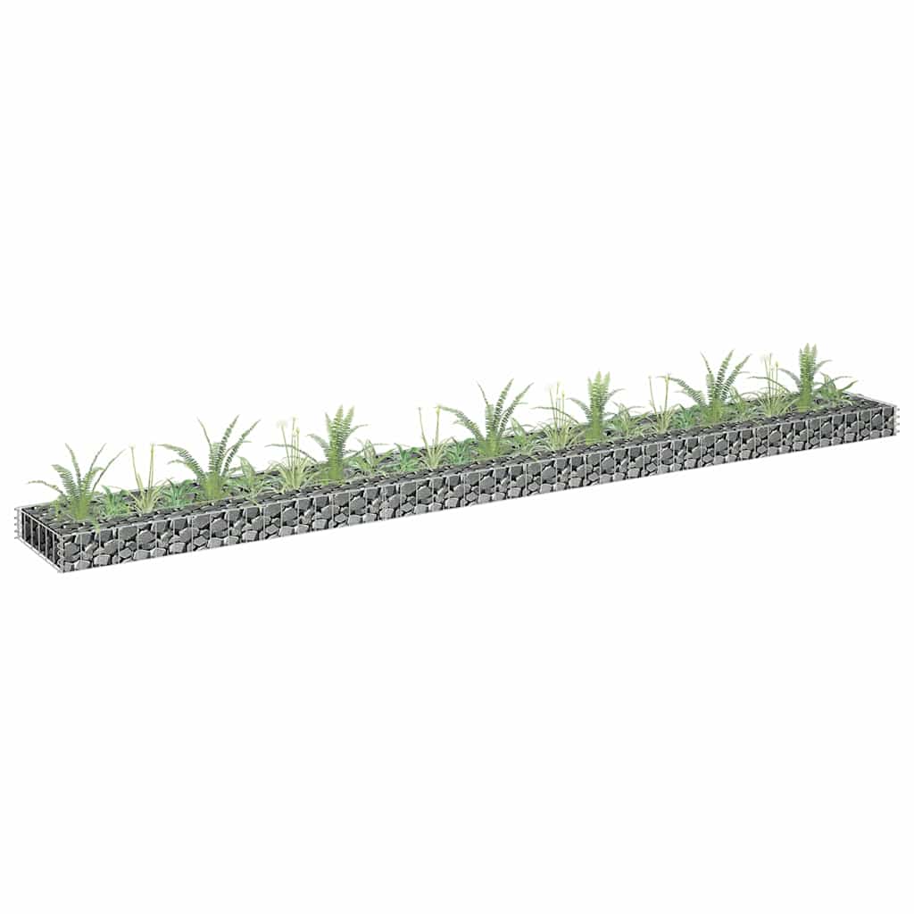 Gabionový vyvýšený záhon pozinkovaná ocel 270 x 30 x 10 cm 145636